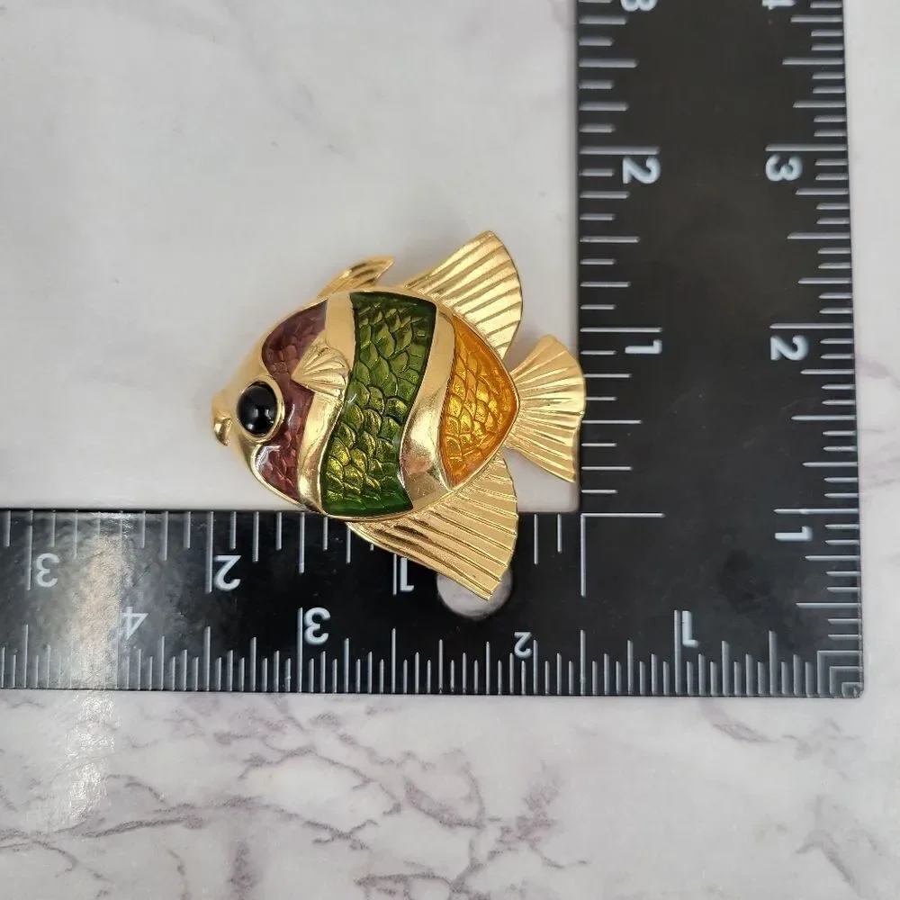 Estee Lauder Tropical Fish White Linen Compact Trinket Box 90s
